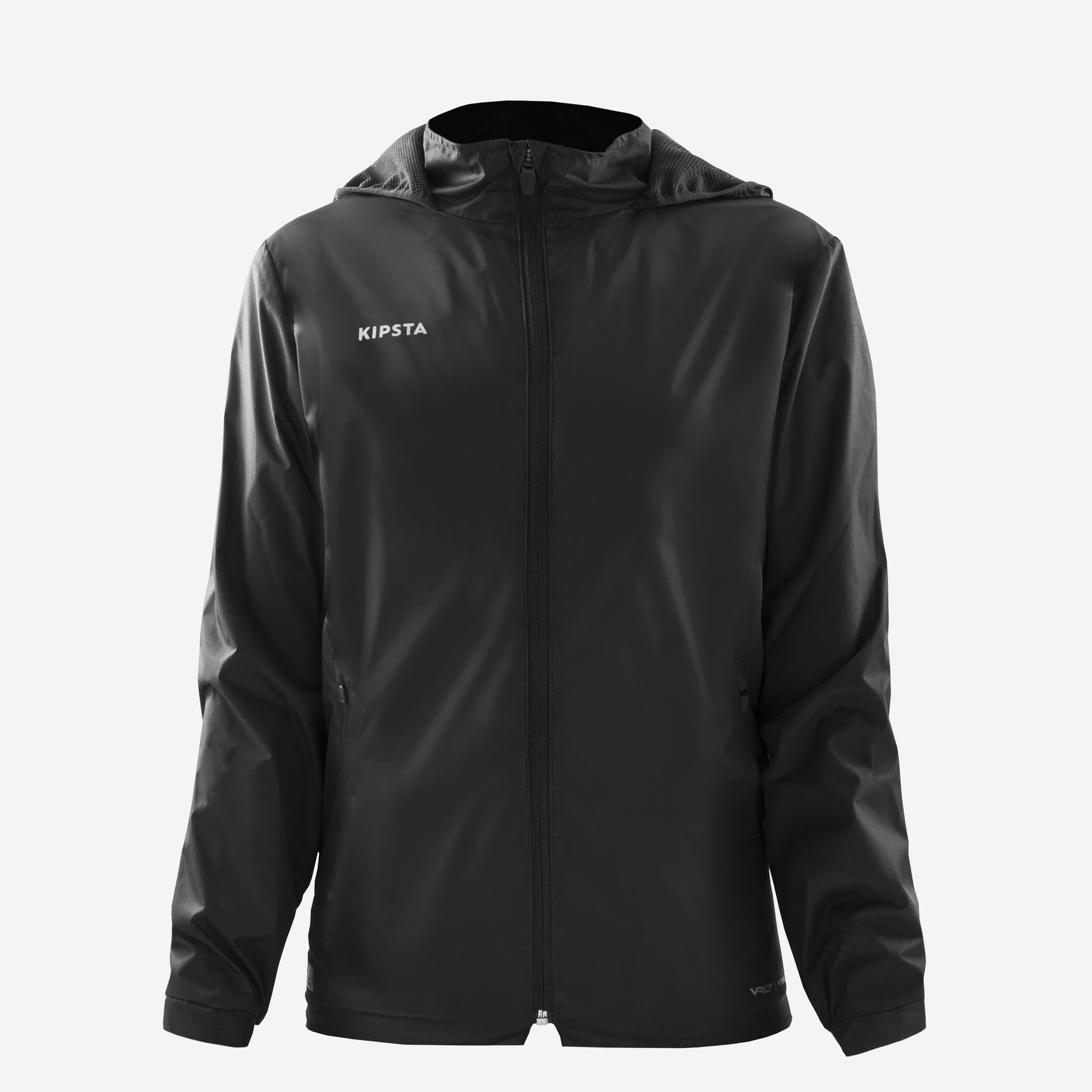 1: Chaqueta impermeable de fútbol niño, Viralto Club Júnior negro