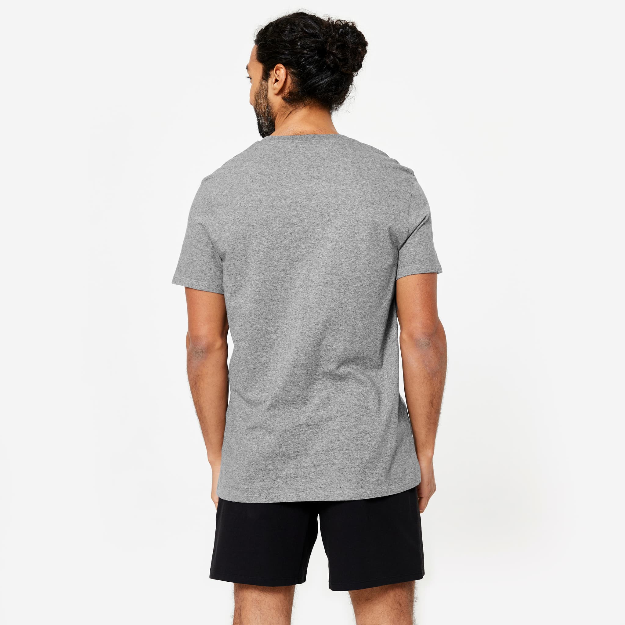 3: Camiseta manga corta Fitness 100% algodón Hombre Sportee gris