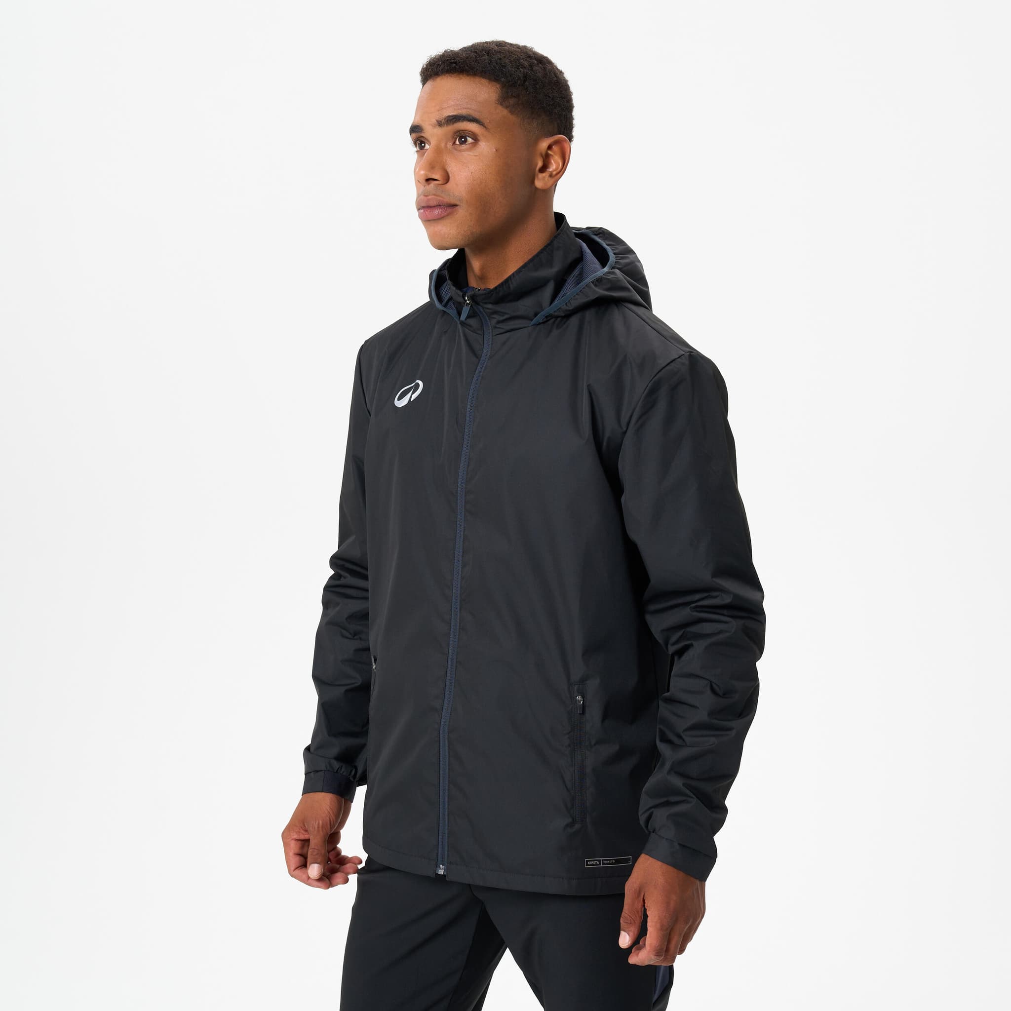 1: Chaqueta impermeable de fútbol adulto, Viralto club negro