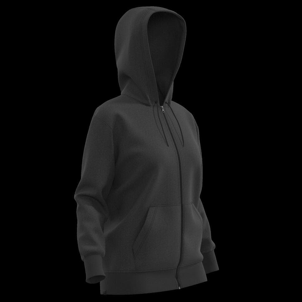 2: women_fleece_zipup_hoodie - Black